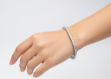 silver plated CZ studded tennis bracelet