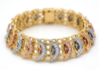 three tone plated mens bracelet