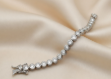 silver plated CZ studded tennis bracelet
