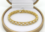 gold plated CZ studded tennis bracelet