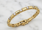 CZ stone tennis bracelet gold plated womens