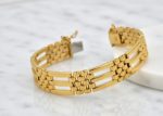 gold plated mens hip hop bracelet