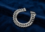 Rhodium Finish Curb Bracelet