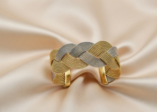 Two Tone Plated Womens Hip Hop Bracelet