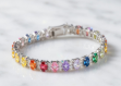 Silver Plated Multicolor Tennis Bracelet