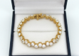 gold plated cz studded tennis bracelet