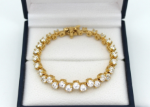 gold plated cz studded tennis bracelet