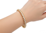 gold plated womens cz studded tennis bracelet