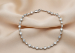 silver plated cz studded tennis bracelet