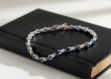 silver plated cz studded tennis bracelet