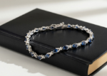 silver plated cz studded tennis bracelet