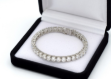 silver plated cz studded tennis bracelet