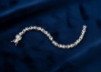 silver plated cz studded tennis bracelet