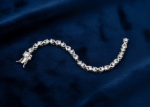 silver plated cz studded tennis bracelet