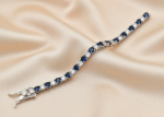 silver blue cz bracelet women