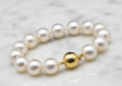 gold plated womens pearl bracelet