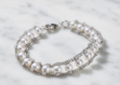 rhodium plated womens pearl bracelet