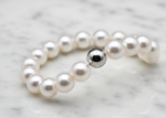rhodium plated womens pearl bracelet