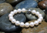 ladies pearl bracelet rhodium