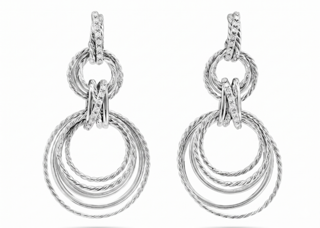 Rhodium plated earrings