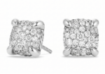 Rhodium plated stud earrings
