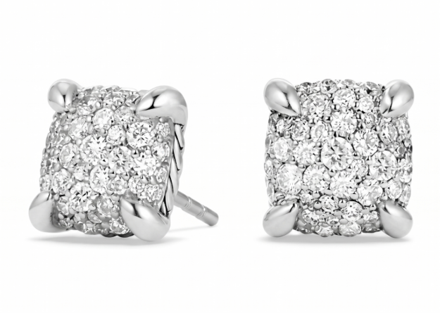 Rhodium plated stud earrings