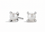 silver plated pearl earrings