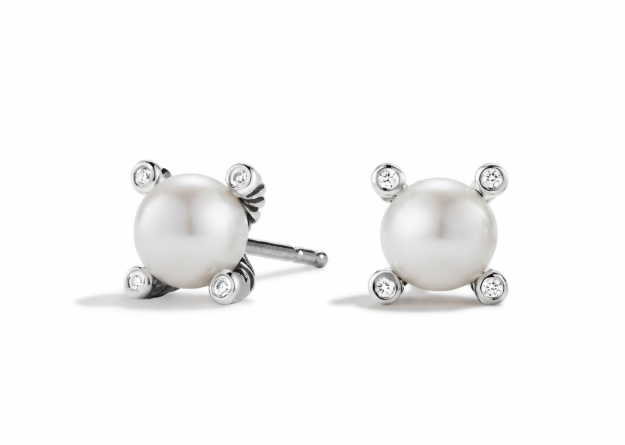 silver plated pearl earrings