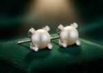 pearl stud earrings women