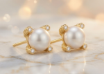 pearl stud earrings women
