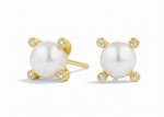 gold plated pearl earrings