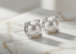 minimalist pearl earrings