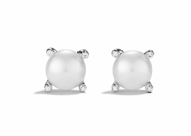 silver plated pearl earrings