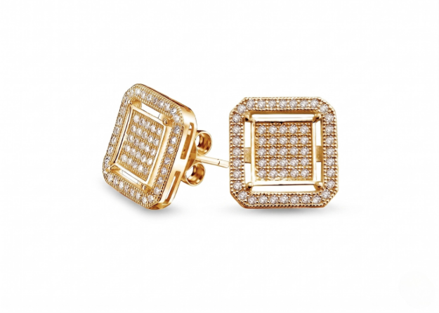 double box cz earrings