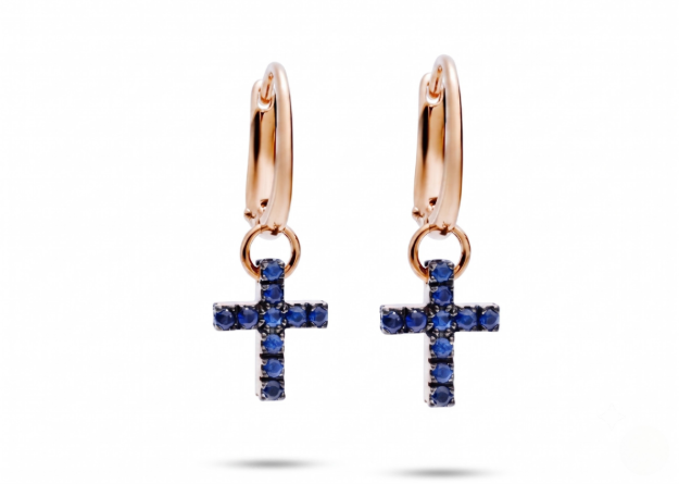 gemstone cross earrings