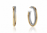 two tone hoop earrings