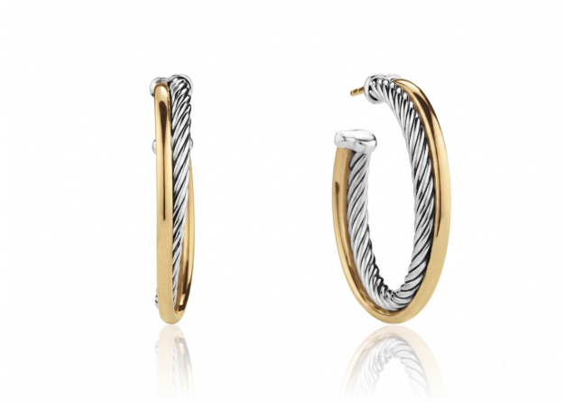 two tone hoop earrings