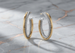 14kt two tone plated earrings
